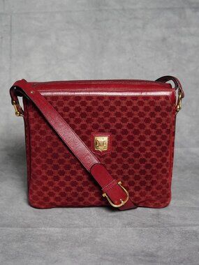 Vintage Celine Triomphe Macadam Pattern Shoulder Bag